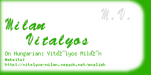 milan vitalyos business card